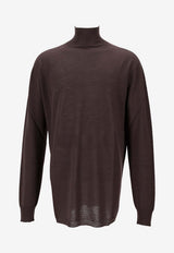 Rick Owens Oversized Turtleneck Sweater Brown RU02E1626M_78