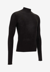 Rick Owens Mock-Neck Pullover Sweater Black RU02E1638RIBM_09