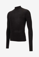 Rick Owens Mock-Neck Pullover Sweater Black RU02E1638RIBM_09