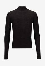 Rick Owens Mock-Neck Pullover Sweater Black RU02E1638RIBM_09