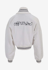 Off-White Embroidered Script Zip-Up Jacket White OWBE008F25FLE001_0148