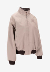 Miu Miu Reversible Houndstooth Zip-Up Jacket Gray ML1400SOOO1800_F04YH