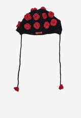 Alanui Grunge Roses Bonnet Hat Black LWLA03AE25KNI001_0725