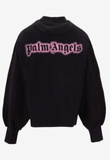 Palm Angels Logo Print Crewneck Sweatshirt Black PWBA05CF25FLE003_1030