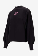 Palm Angels Logo Print Crewneck Sweatshirt Black PWBA05CF25FLE003_1030