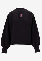 Palm Angels Logo Print Crewneck Sweatshirt Black PWBA05CF25FLE003_1030
