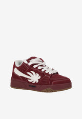 Palm Angels Venice Suede Low-Top Sneakers Burgundy PMIA101F25LEA003_2801