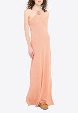 Alanui Mermaid Inside Halterneck Maxi Dress Pink LWHI062R26KNI001_3C3C