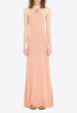Alanui Mermaid Inside Halterneck Maxi Dress Pink LWHI062R26KNI001_3C3C