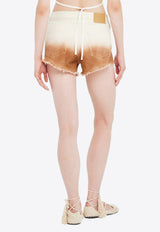 Alanui Shades of Eden Denim Shorts Off-white LWYC009R26DEN002_0373