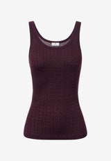 Elisabetta Franchi Ribbed Tank Top Purple TK58S56E2_EA4