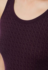 Elisabetta Franchi Ribbed Tank Top Purple TK58S56E2_EA4