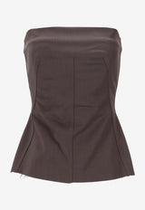 Rick Owens Bustier Structured Silk Top Brown RP02E4127WST_78