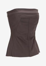 Rick Owens Bustier Structured Silk Top Brown RP02E4127WST_78