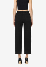Elisabetta Franchi Logo Patch Straight-Leg Jeans Black PJ04D56E2_110