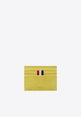 Thom Browne Grosgrain Stripes Cardholder in Grained Leather Yellow MAW031L00198_735