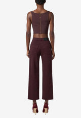 Elisabetta Franchi Logo Patch Straight-Leg Jeans Purple PJ04D56E2_EA4