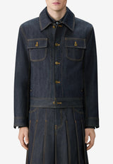 Thom Browne Selvedge Denim Backstrap Utility Jacket Navy MJO256SF1101_415