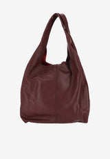 AMI PARIS Etienne Supple Leather Hobo Bag Burgundy ULL715AL0137_692