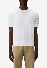 Thom Browne Overdyed 4-bar Stripes T-shirt White MJS303AJ0253_100