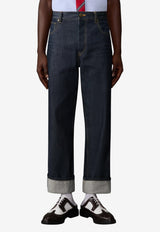 Thom Browne Turn-Up Selvedge Jeans Navy MTU345SF1101_415