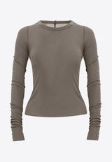 Rick Owens Long-Sleeved Ribbed T-shirt Gray RP01F6209RC_34