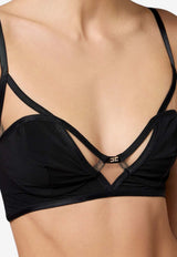 Elisabetta Franchi Sheer Paneled Bralette Black RG00852E2_110