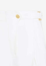 Linen-Blend Tailored Pants