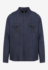 Denim Overshirt with Shoulder-Epaulettes