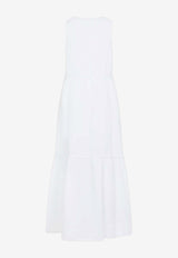 V-neck Linen Maxi Dress