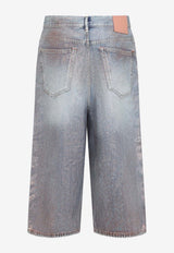 Overwashed Denim Bermuda Shorts