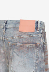 Overwashed Denim Bermuda Shorts