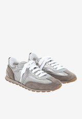 Leather Low-Top Sneakers with Monili