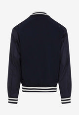 Logo Patch Paneled Bomber Jacket