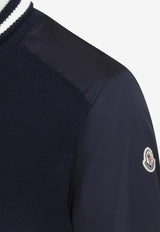 Logo Patch Paneled Bomber Jacket