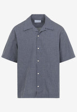 Logo Embroidered Grid Check Shirt