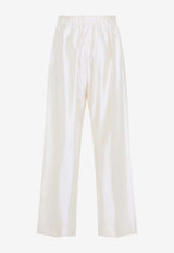 Silk-Blend Wide-Leg Pants