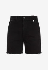 Frayed-Hem Denim Shorts