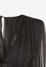Silk Maxi Dress with Belt