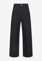 Wide-Leg Mid-Rise Jeans