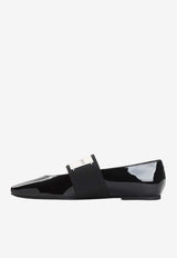 Square-Toe Patent Leather Ballet Flats