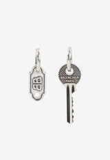 Neverlost Key and Plate Hoop Earrings
