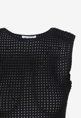Perforated Peplum Top