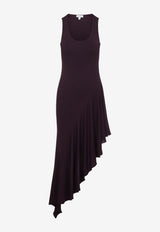 Asymmetric Ruffled Midi Dress