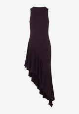 Asymmetric Ruffled Midi Dress