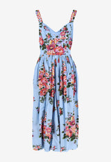 Dolce & Gabbana Bouquet Flowers Print Maxi Dress Multicolor F6TTHTHS5UUHA5ZO_MAZZFIORI BIANCO_40005359