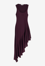 Alaïa Asymmetric Midi Dress Bordeaux AA9R3005J090C332_Bordeaux_48013877