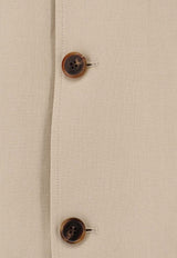 Loro Piana Spagna Single-Breasted Linen Jacket Beige FAQ7953DA77_BURNT SUGAR_53281589