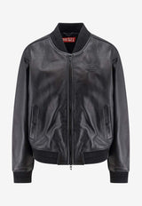 Diesel Leather Zip-Up Jacket Black A201130PFAH9XX_Black_44131668