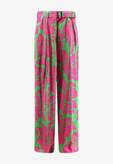 Dries Van Noten Peaches Bis Printed Pants Multicolor 2610109213189604_Green_54420934